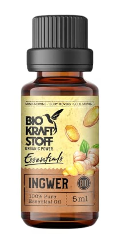 BiOKRAFTSTOFF - Essentials: Esencia Ingwer, aroma natural, orgánico, vegano, para oral y condimentar, 100% puro aceite esencial hH60xwTm