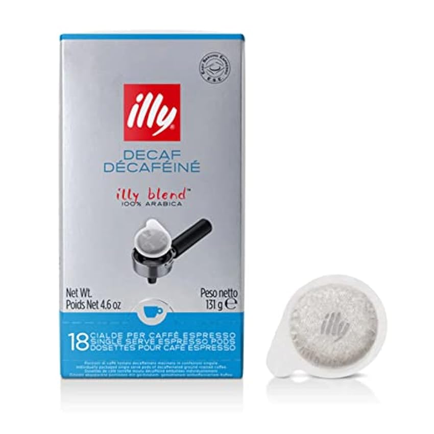illy Caffe Decaffeinated Coffee Espresso (Regular Roast, Green Band), 18-Count E.S.E. Pods (Pack of 2) Oova4FkQ