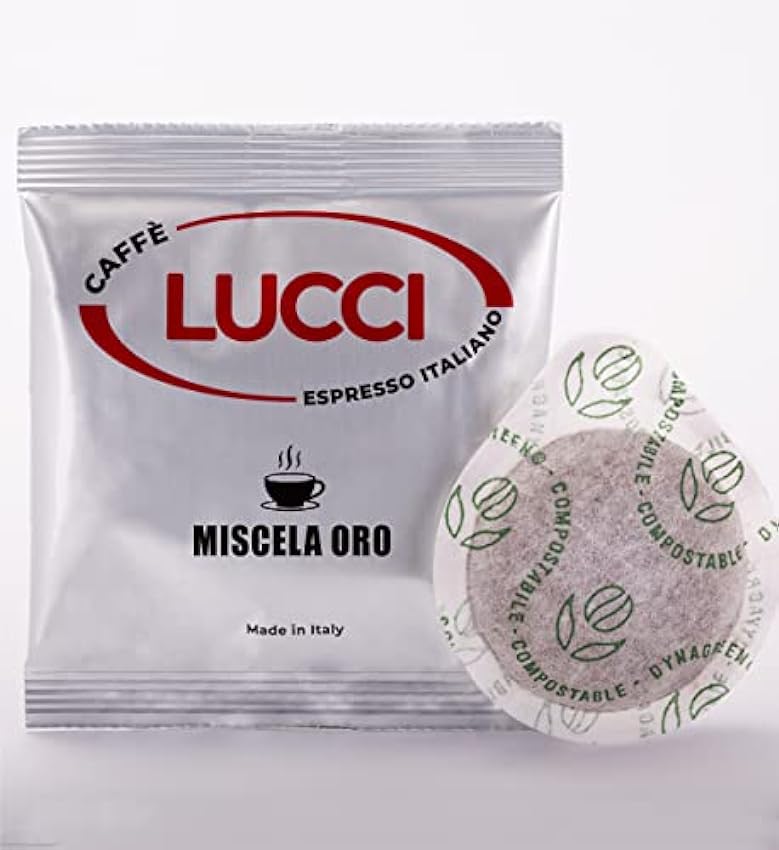 Caffè Lucci 150 cápsulas de papel de 44 mm, mezcla dorada KbMyuFIs