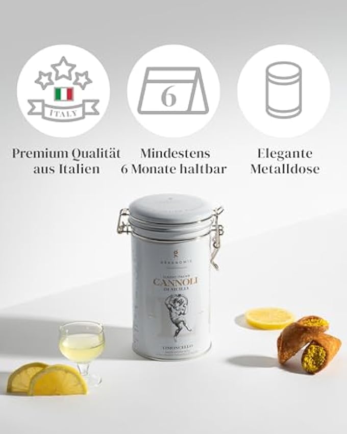 Cannoli-Sicilianos - 200g | rellenos de crema de limoncello - empaquetado individualmente en una encantadora caja de regalo | galletas italianas-sicilianas para acompañar el café y el té Gh3CjAlh