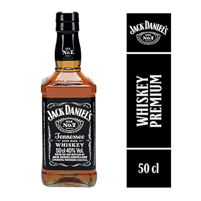 Jack Daniel´s Tennessee Whiskey Old No.7 Cristal, Whiskey Suave e Intenso al Paladar, 40% Vol. Alcohol, 500ml GLYWxS5Z