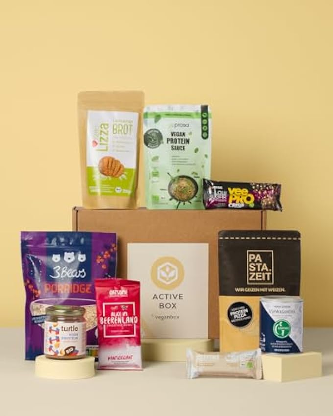 Vegan Box Highlight Box Active, Fitness Geschenk Set mit gesunden und veganen Snacks und Foodtrends gO22TDQu