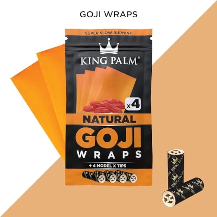 King Palm Natural Goji Berry Wraps Selección - Cinco sabores - Paquetes disponibles (Natural) lawOMcGy