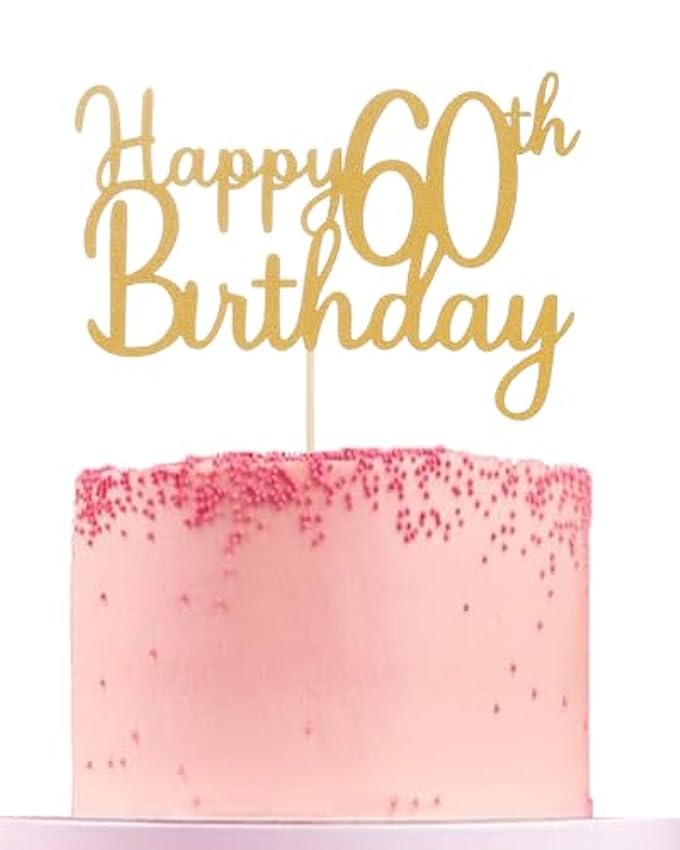 Decoración para tarta de 60 cumpleaños, decoración para
