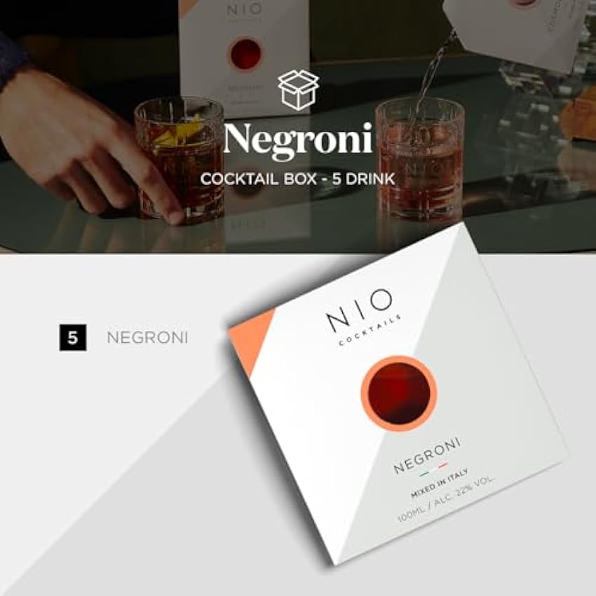 NIO Cocktails Negroni Cócteles 5-Piezas de 100 ml GLGKpCxE
