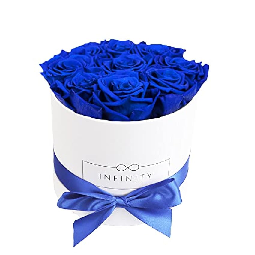 Infinity Flowerbox Grande: 18 Rosas auténticas Color Azul, Dura 3 años sin regar. jAW7r7lu