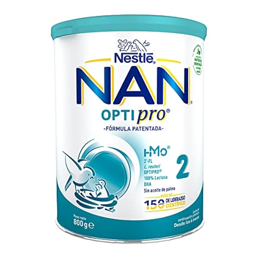 Nan Nestlé Optipro 2 Leche de Continuación en Polvo Fórmula, 6 Meses +, 800g pH9Pp8Lg