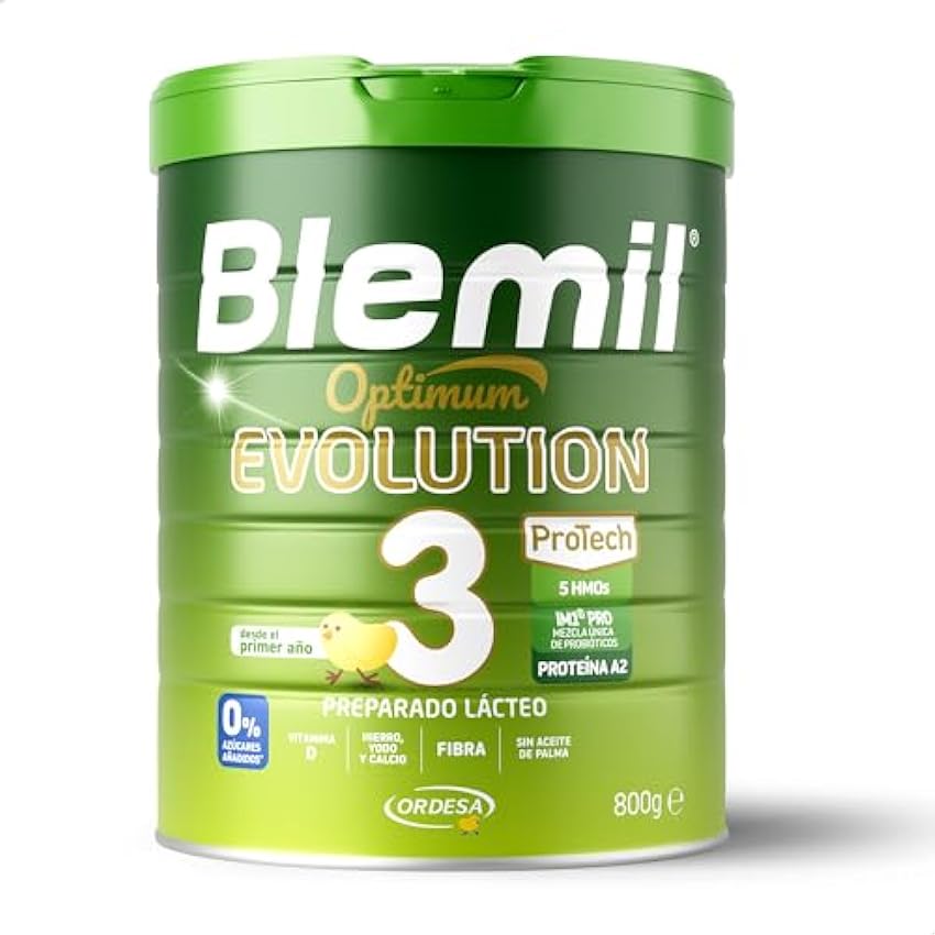Blemil 3 Optimum Evolution - Preparado Lácteo en Polvo para Niños de 1 a 3 años - 0% Azúcares Añadidos, sin Aceite de Palma - 800g L9Ng3cWb