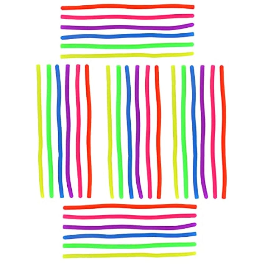 HENBRANDT Fideos elásticos superelásticos, 6 colores surtidos por paquete (5 paquetes - 30 fideos) O0omf0oG