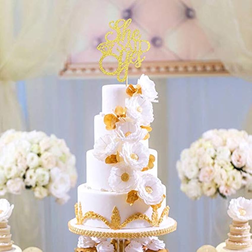 Decoración dorada con purpurina para tarta con texto en inglés 