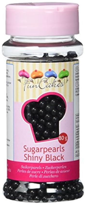 FunCakes Perlas de Azúcar de 4mm Negro Brillante: Sprin