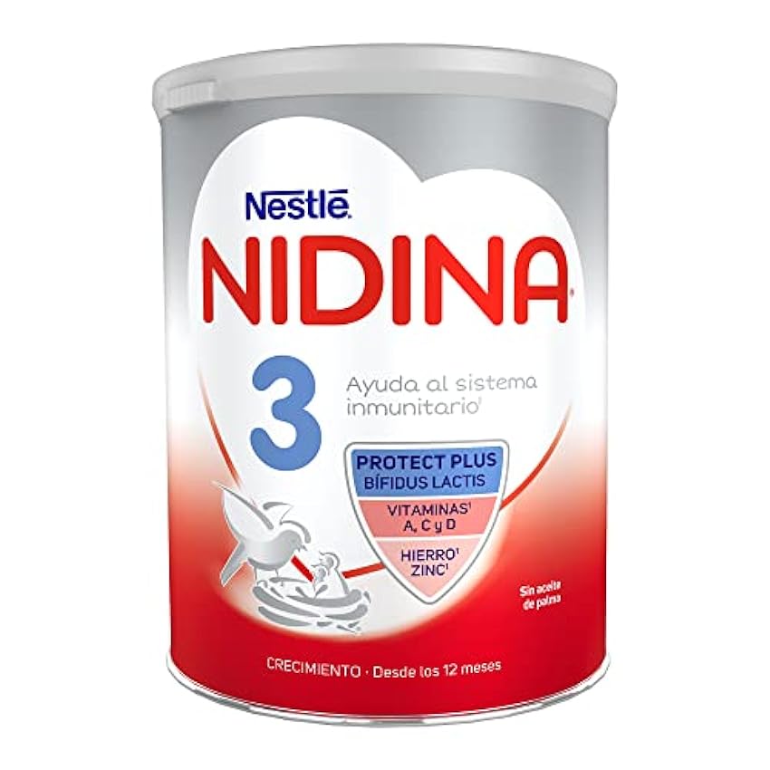 Nestlé NIDINA Leche De Crecimiento 3 para bebés a partir de 1 año Partir De Los 12 Meses. Bote de 800g g37FsM46