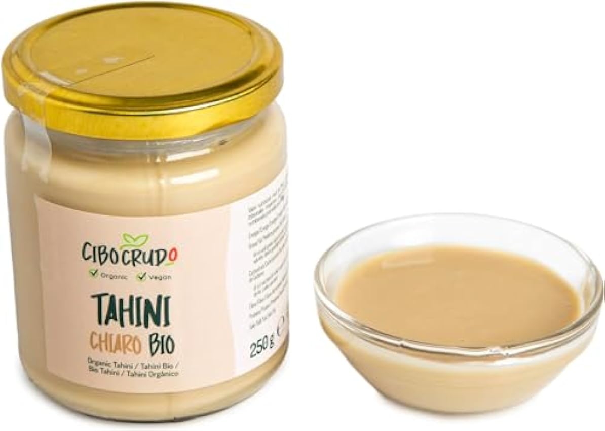 Tahini de Sésamo Ecológico - 250g. Salsa Tahini para Hummus de Garbanzos de Semillas de Sésamo. Contiene Vitaminas Proteínas Fibras y Antioxidantes. Para Veganos y Vegetarianos. Para Buddha Bowl. ON5dVdix