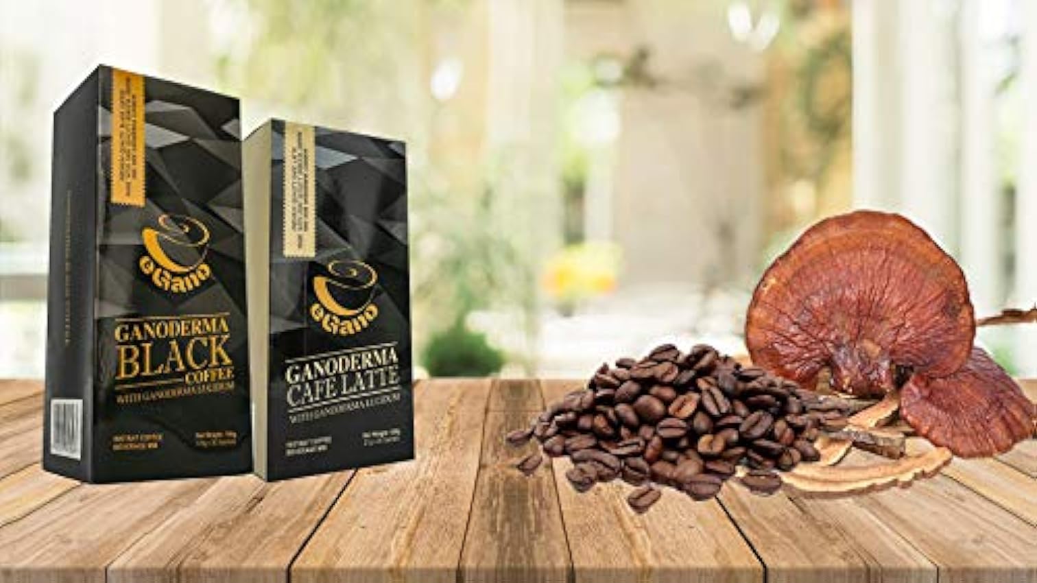 eGano 3 cajas de café instantáneo Ganoderma Cafe Latte con extracto de Ganoderma Lucidum (21 g x 20 sobres / caja) OSCunDGl