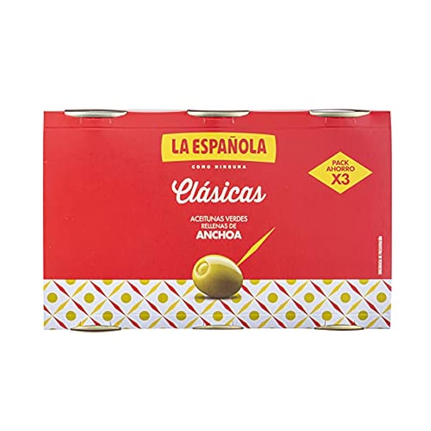 LA ESPAÑOLA Clásicas Aceitunas Rellenas de Anchoa, Pack de 350 x 3g NmfHFMI2