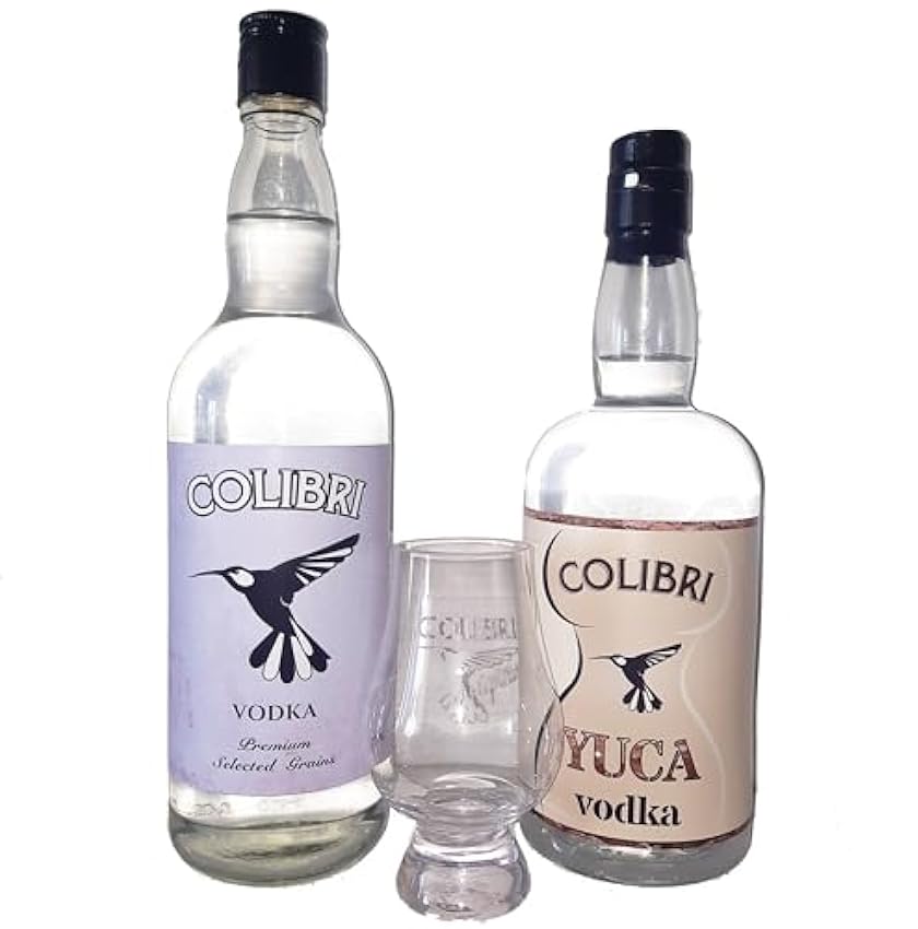 Colibri vodka de grano y de Yuca. Suave sabor terroso. 2 botellas + vaso Glencairn Colibri. lVIbyvvi
