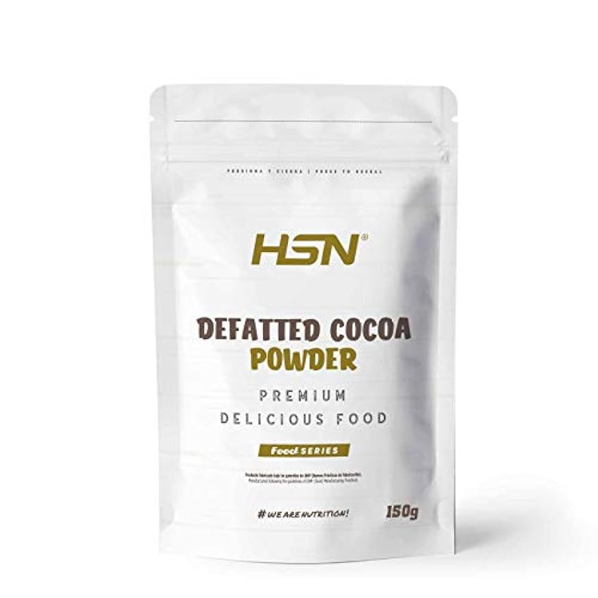 Cacao Desgrasado en Polvo de HSN | 100% Puro, Menos Calorías | Defatted Cocoa Powder | Bajo en Azúcar, Bajo en Grasa, Ideal para Repostería | Vegano, Sin Gluten, Sin Lactosa, 150g pW6susvV