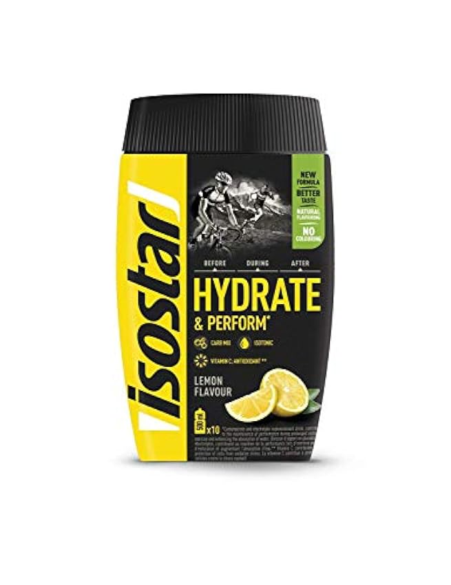 Isostar Hydrate & Perform Grapefruit - Lemon - Orange - Powder | Confezione 3er + flacone Originale iUqaMAHN