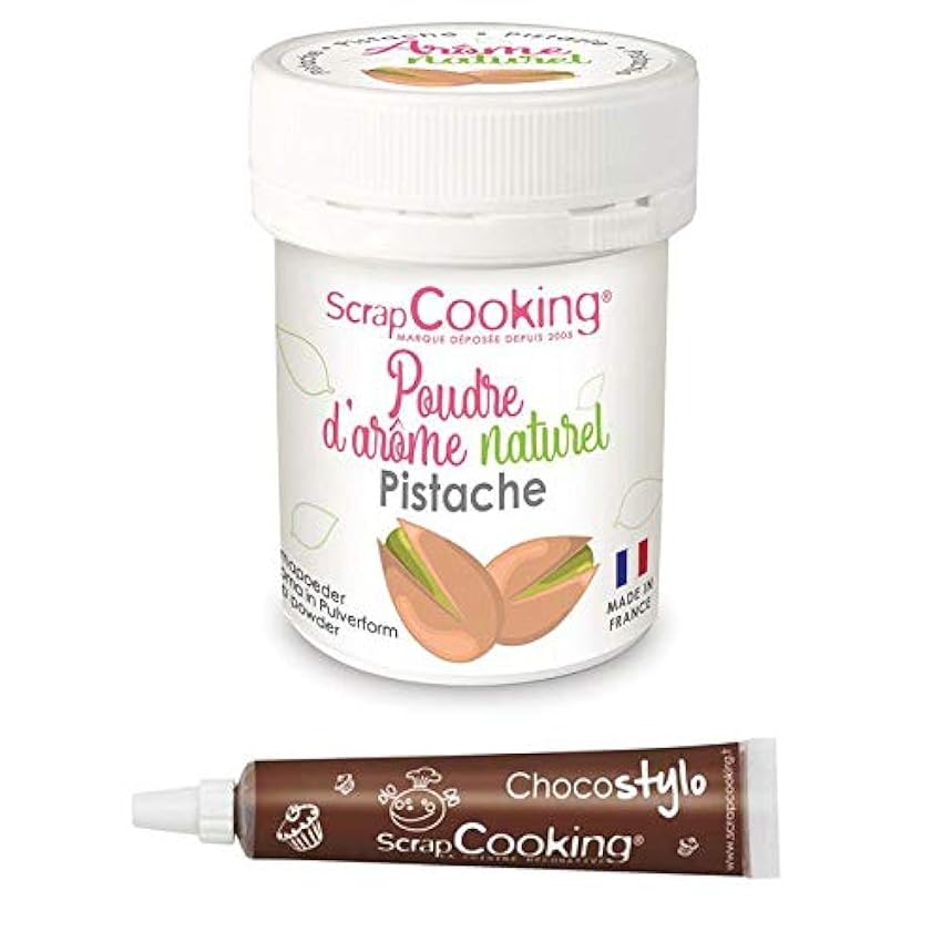 Aroma alimentario natural en polvo 15 g Pistacho + Tubo de chocolate para decorar N2qNo7Fd