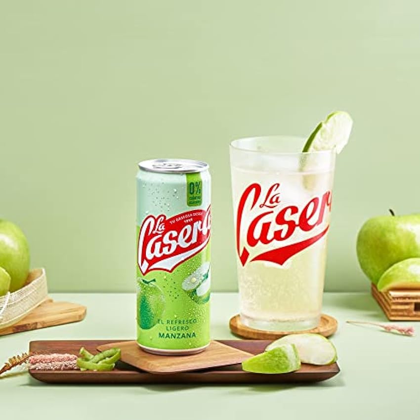 La Casera® Refresco Ligero de Manzana, con Cero Azúcares y Cero Calorías - Lata, Pack 24 x 33 cl LA4c6w4d