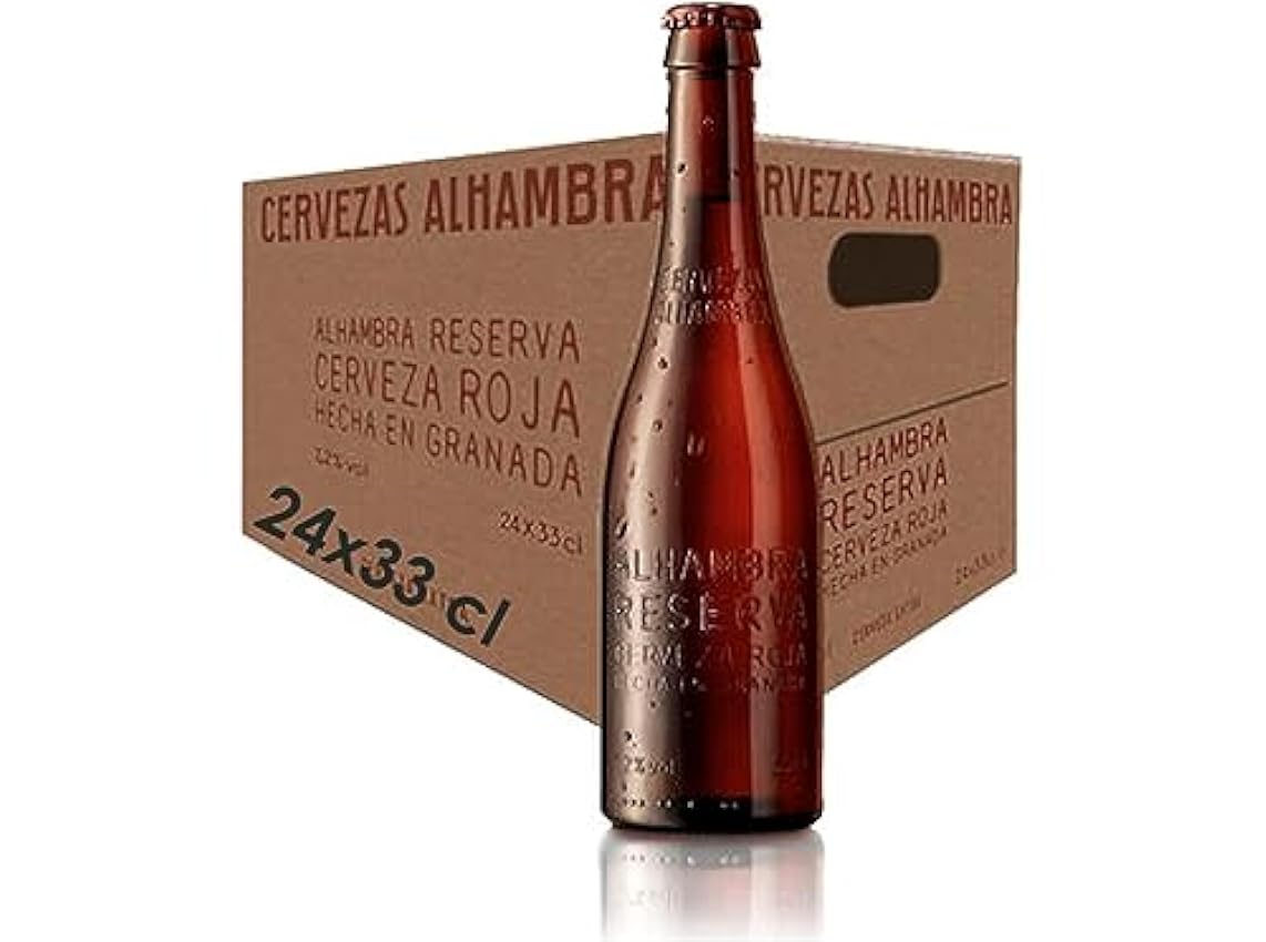 Alhambra Reserva Cerveza Roja Garnacha Bock Lager, Sabor Intenso de Larga Fermentación, Pack de 24 Botellines de 33 cl, 7.2% Volumen de Alcohol h9yIQjl6