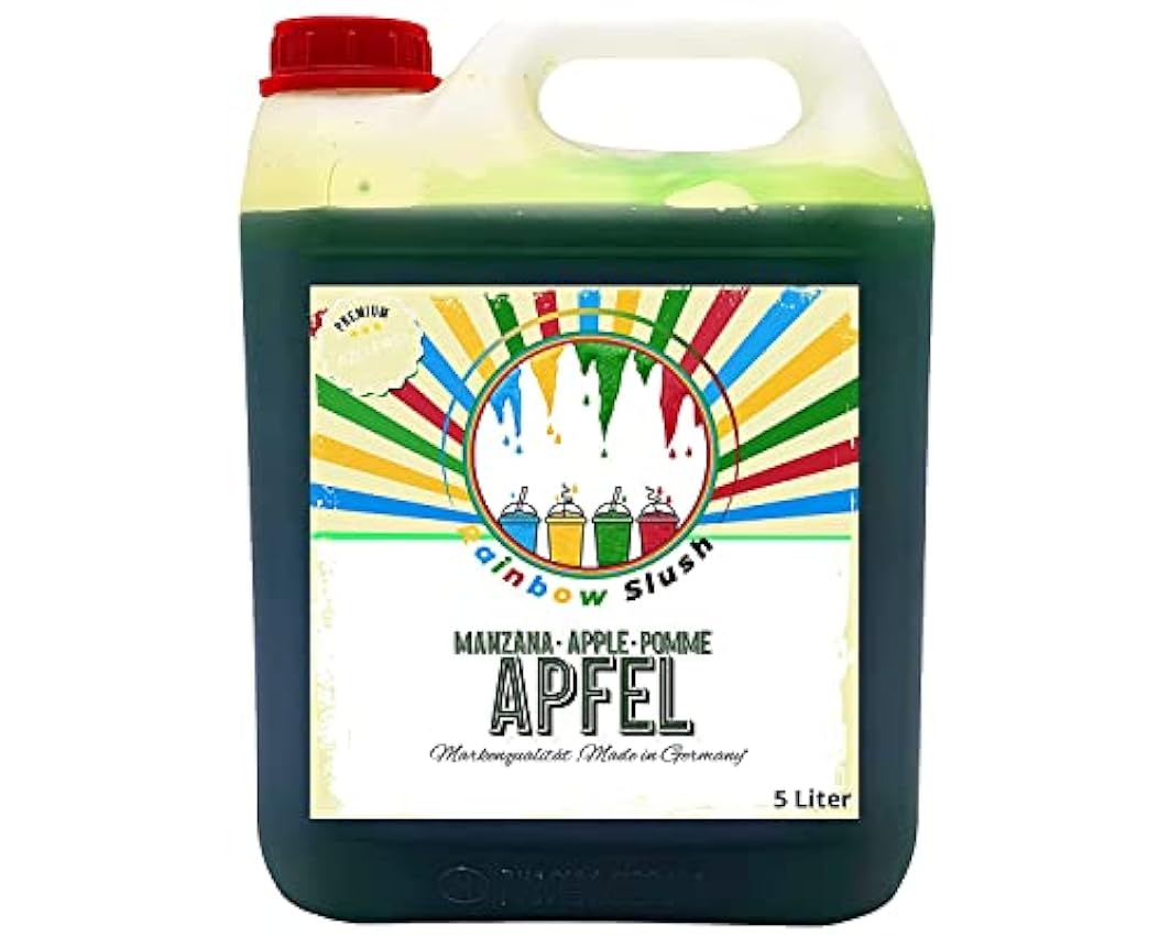 Sirope Rainbow Slush SIN AZO | sabor manzana | Concentrado para Slushy Maker máquinas de granizados máquinas de hielo bebidas 1:5 Hb2727Dg