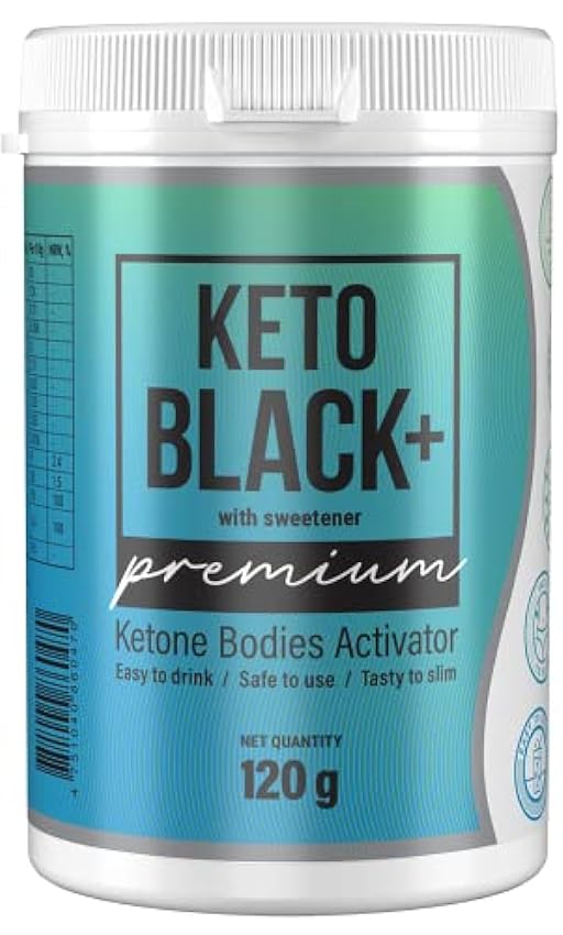 Keto Black Plus 120 g Originale - Productos Proteicos para Dieta Cetogénica: Polvo Vegano para Adelgazar, Estimula Metabolismo, Controla Apetito, Mejora Digestión, Bienestar y Energía, Sabor a Coco mgX2U5RV