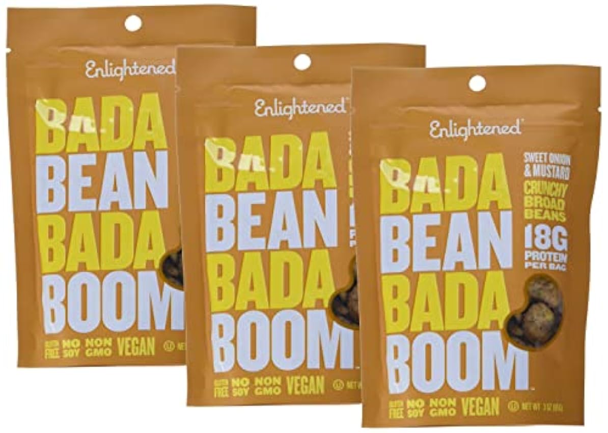 Enlightened Bada Bean Bada Boom Plant-Based Protein, Gluten Free, Sweet Onion & Mustard, 3 Oz (6Count) IeRDKxHg