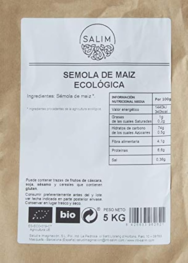 Graneles Granel Eco Semola De Maiz 5 Kg Graneles 5000 g HlvQmhN8