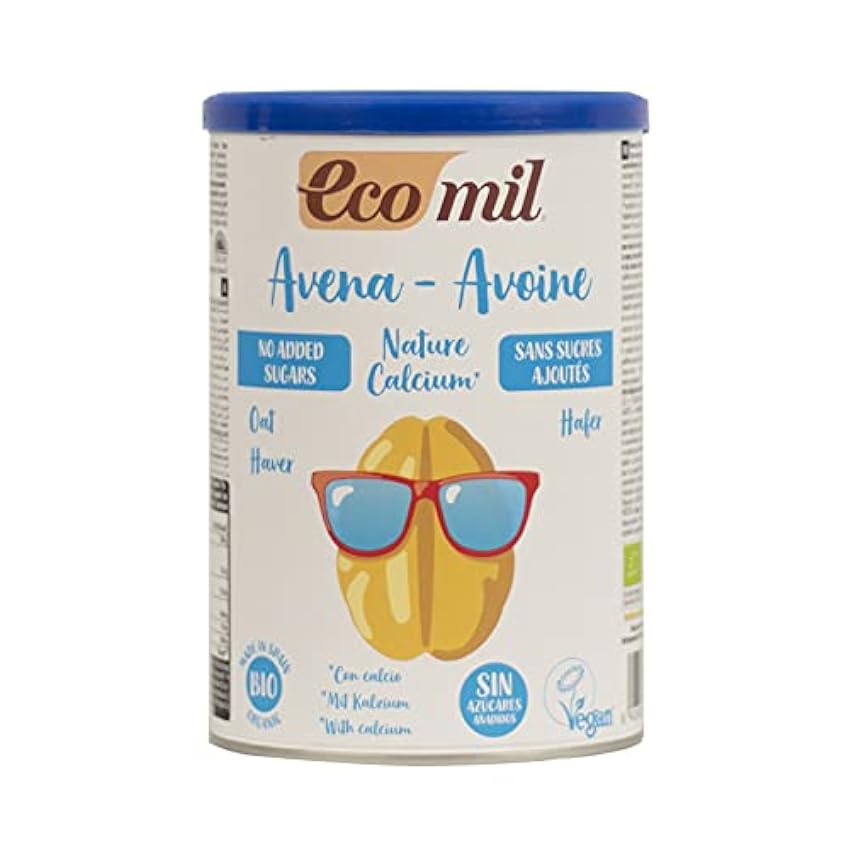 NaturGreen - EcoMil - Avena Nature Calcium Instant Bio, Bebida de Avena en polvo, Bebida Vegetal Ecológica, Sin Azúcares añadidos, Contiene 400 g, Pack 6 Unidades NnAImlUY