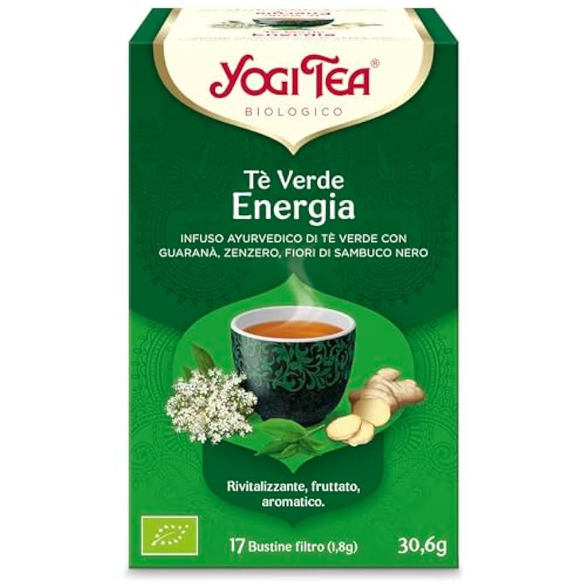 Yogi Tea Té Verde Energía - Infusión Ayurvédica - Mezcl