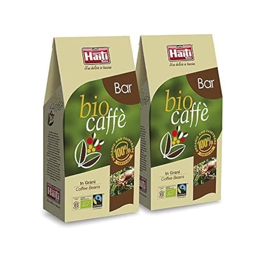 Caffè Haiti Roma Biocaffè Bar 100% Orgánico 100% Comercio justo en granos 2 x 200 g IoL3owD9