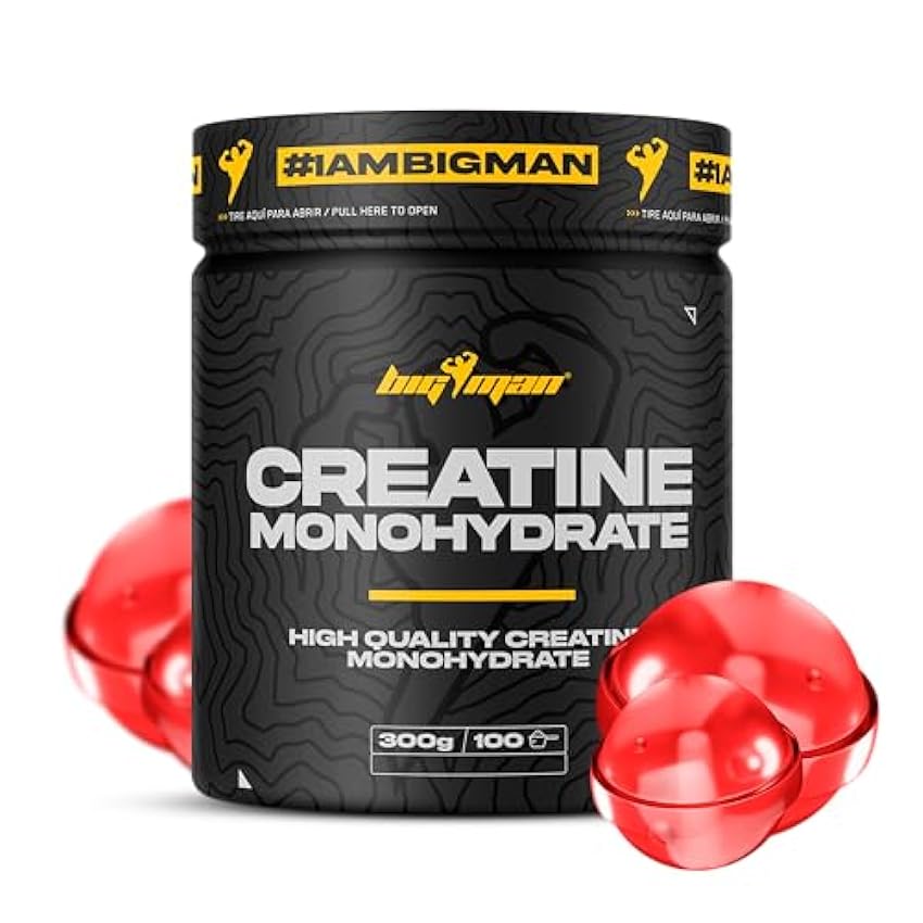 BigMan | Creatina Monohidrato 300Gr (Candy Pop) | 200 Mesh | Incrementa Resistencia | Potencia los Efectos de los Entrenamientos | Crecimiento Muscular gXpDFr6g