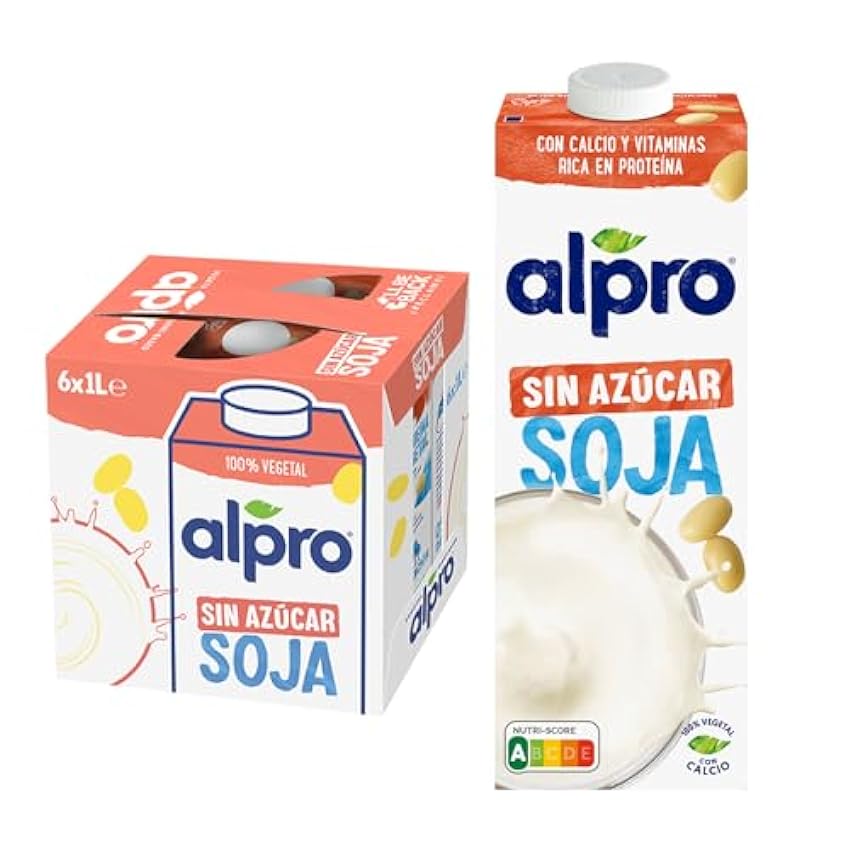 Alpro Bebida Vegetal de Soja sin Azúcar - Pack de 6 x 1L icahpRFF
