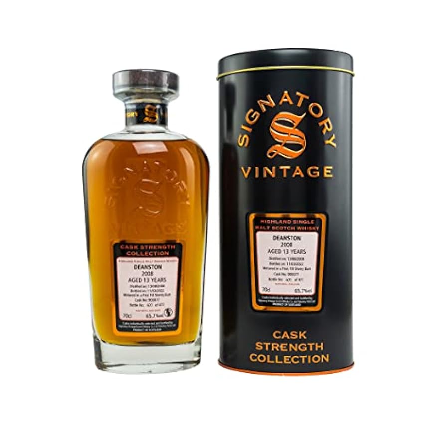 Signatory Vintage DEANSTON 13 Years Old Cask Strength 2008 65,7% Vol. 0,7l in Tinbox GPV7BJcS