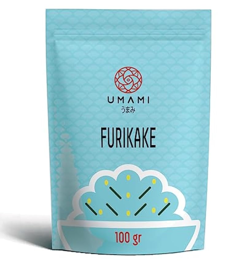 Umami Furikake Japonés Orgánico - 100 gr - a base de sésamo tostado a baja temperatura y alga nori cultivada en Japón, Ideal para aromatizar arroces, ensaladas e incluso onigiri HubeHX3M