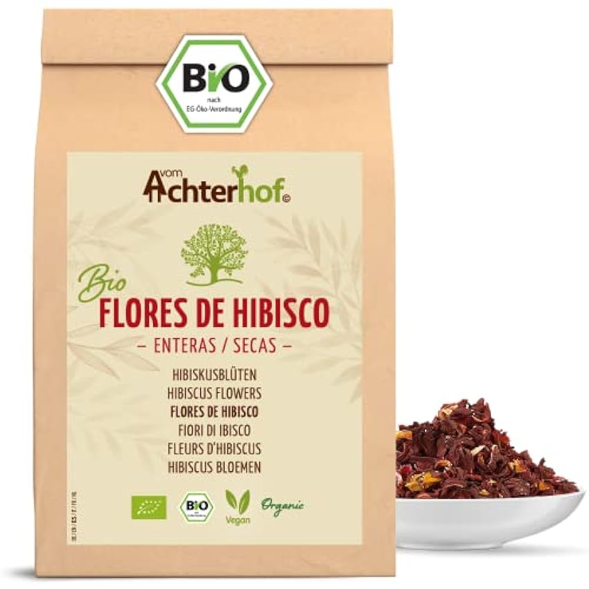 Flores de hibisco orgánicas enteras secas 1000g | sabor