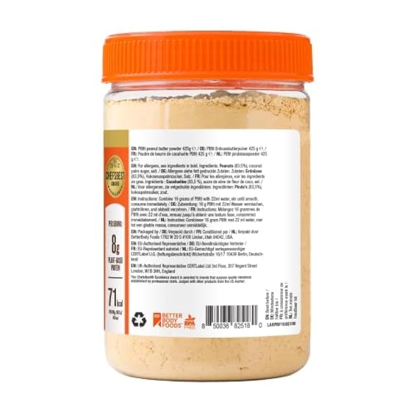 PBFIT - Crema de Cacahuete en Polvo Desgrasado | Alta en Proteínas y con 87% Menos Grasa - Perfecta para Untar - Sin Gluten - Bote de 425 g HBiVqJux