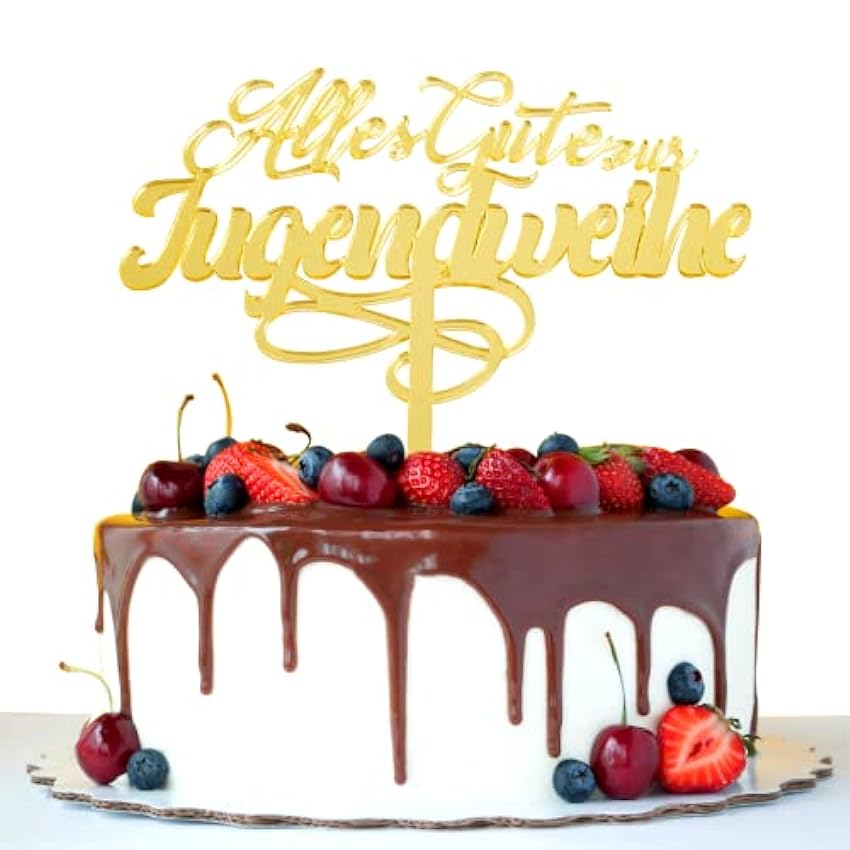 Decoración para tartas de cumpleaños con texto en alemán 