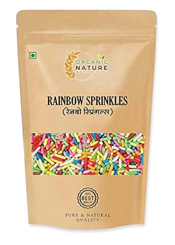 Green Velly Organic Nature : Sprinkles - Baking/Ice Creams/Desserts/Cake Decorations (Confeito Rainbow Vermicelli (Sprinkles) Pack of 200 Gram (Pack of 200 Gram) K8OXwlPf
