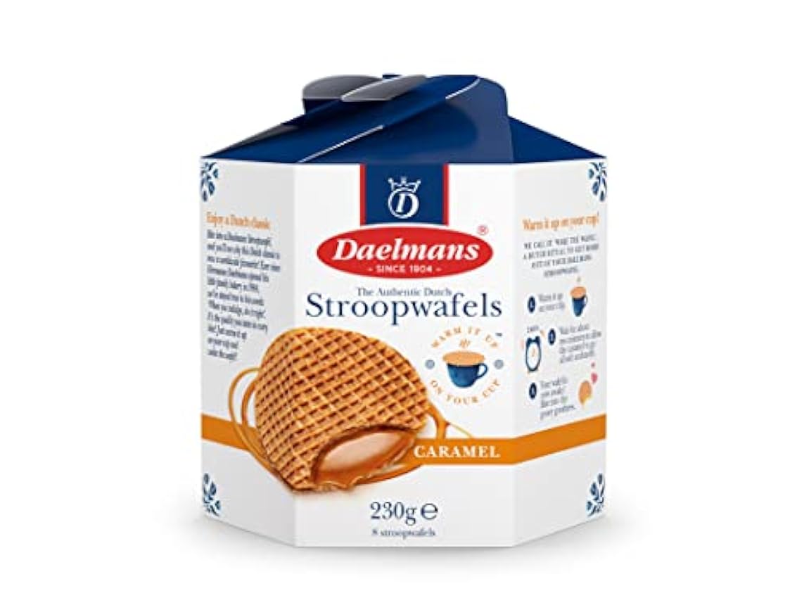 Daelmans Stroopwafels - Stroopwafels de caramelo - 230 gramos por caja Hexa - Auténtico Stroopwafel original holandés fPW2YoIT