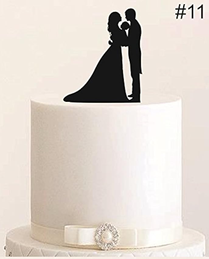 Decoración para tarta #11 acrílico, decoración para tartas, figura de boda (espejo dorado por un lado) JFrMJwEs