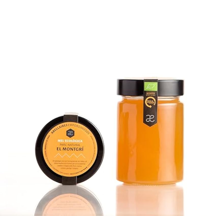 Miel ecológica del Parque Natural del Montgrí | Miel natural y pura 100%, miel con toques florales característicos del Mediterráneo (Tarro cristal 440 gr) GSJmZ0sF