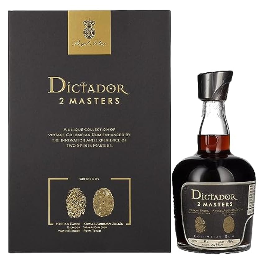 Dictador 2 MASTERS 1982 Royal Tokaji Colombian Rum 44% Vol. 0,7l in Giftbox MeLOrDkb