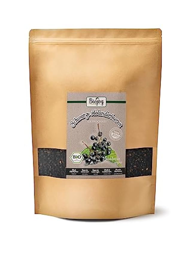 Biojoy Bayas de saúco negro BÍO (1 kg), secadas y enteras, aptо para té e infusión (Sambucus nigra) kIudKK96