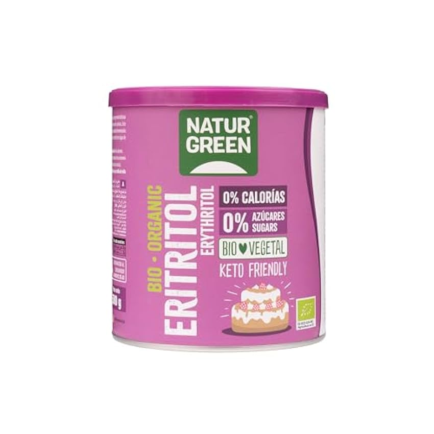 NaturGreen - Eritritol Bio, Edulcorante Natural, Orgánico, Ecológico, Sustutivo del Azúcar, Bajo indice Glucémico, 500 g lyDoqcXh