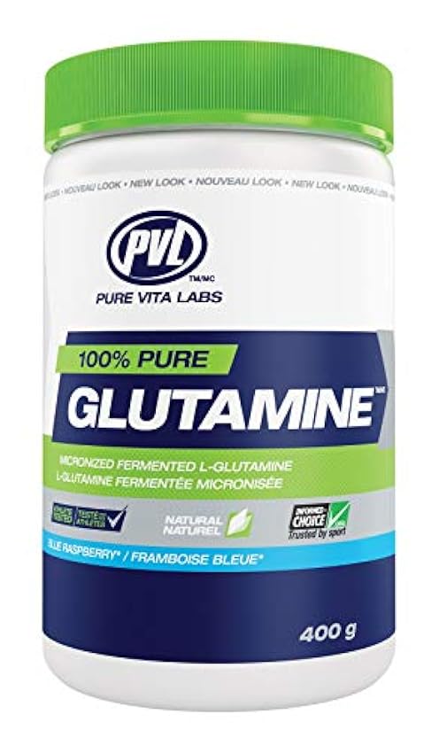 100% Pure Glutamine, Blue Raspberry - 400g ok0Ucmul