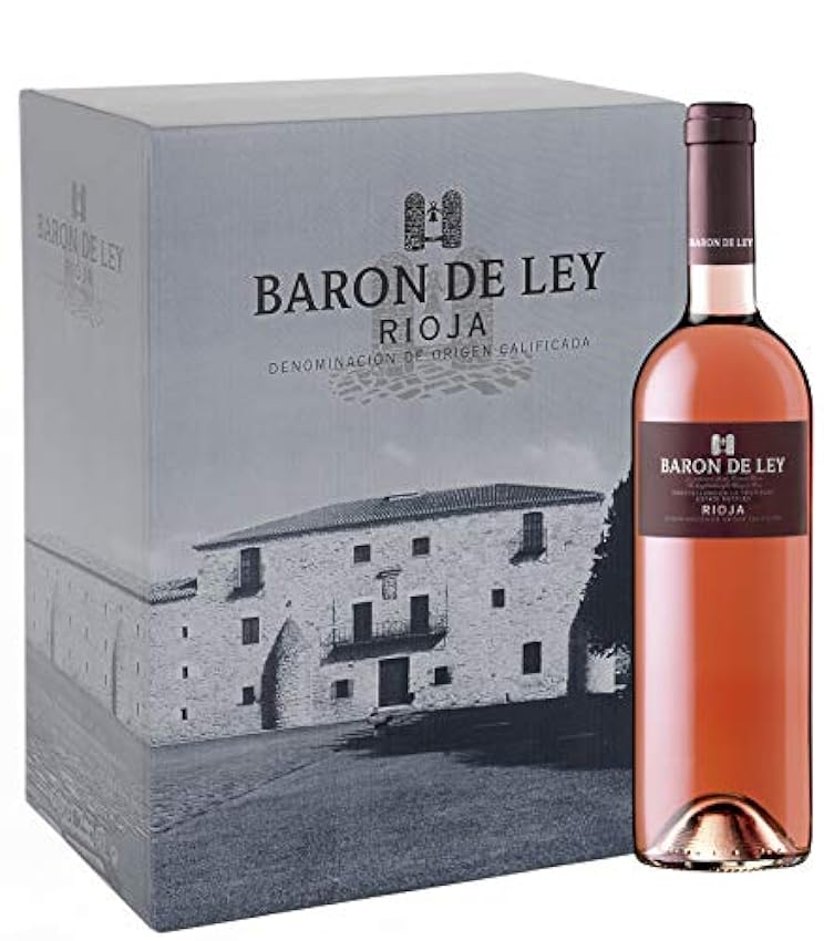 Baron de Ley Rosado, Vino rosado DOC Rioja, Variedad Tempranillo y Garnacha, Fresco y afrutado, Caja 6 botellas, 750 ml OtJ0US3X