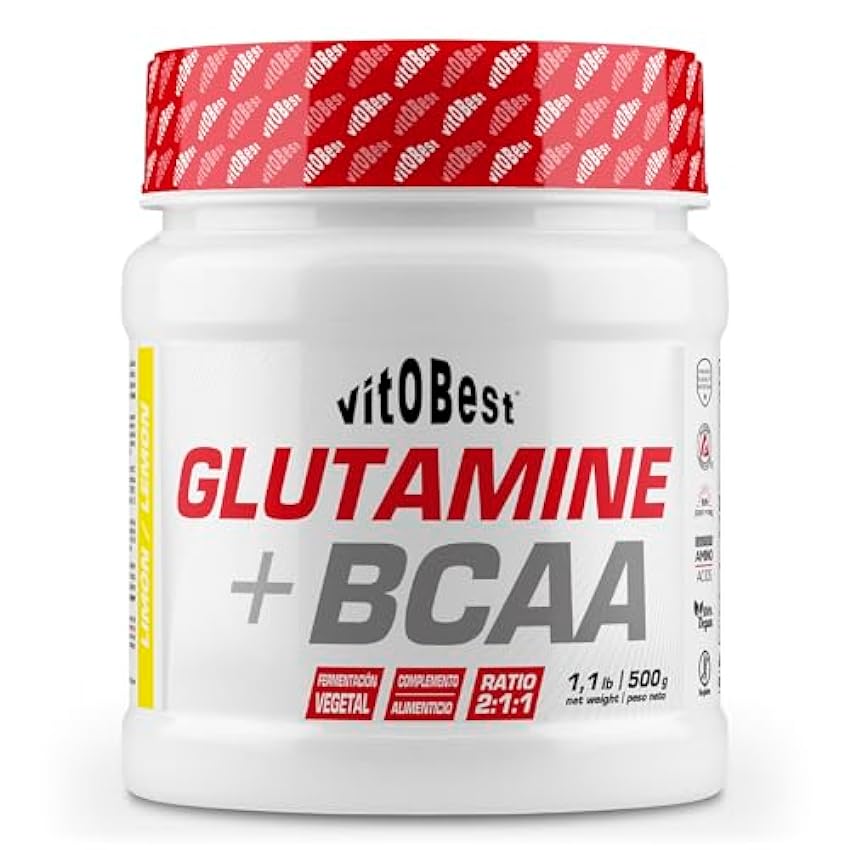 GLUTAMINE + BCAA - Suplementos Alimentación y Suplementos Deportivos - Vitobest (Limón, 500g) oOZ02psE