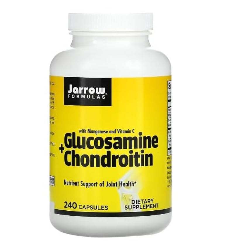 Jarrow Formulas Glucosamine + Chondroitin - 240 cápsulas, Apoyo para articulaciones y salud articular O9nzO3BY